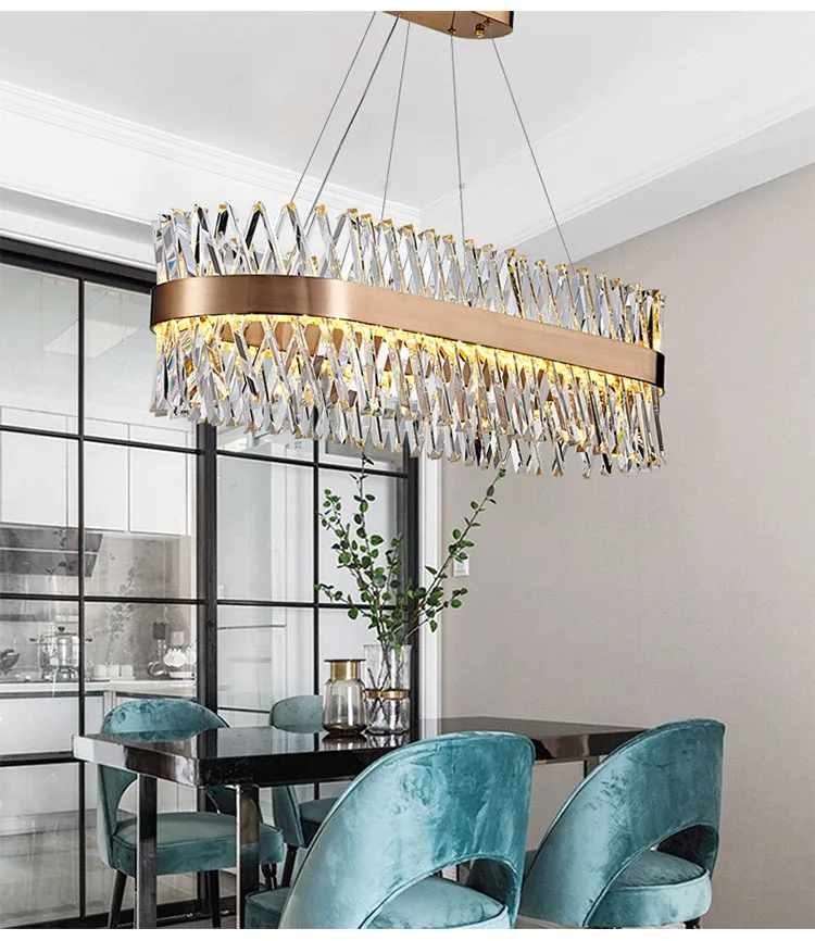 Modern LED crystal chandelier stainless steel chandelier can be customized living room bedroom hotel lighting