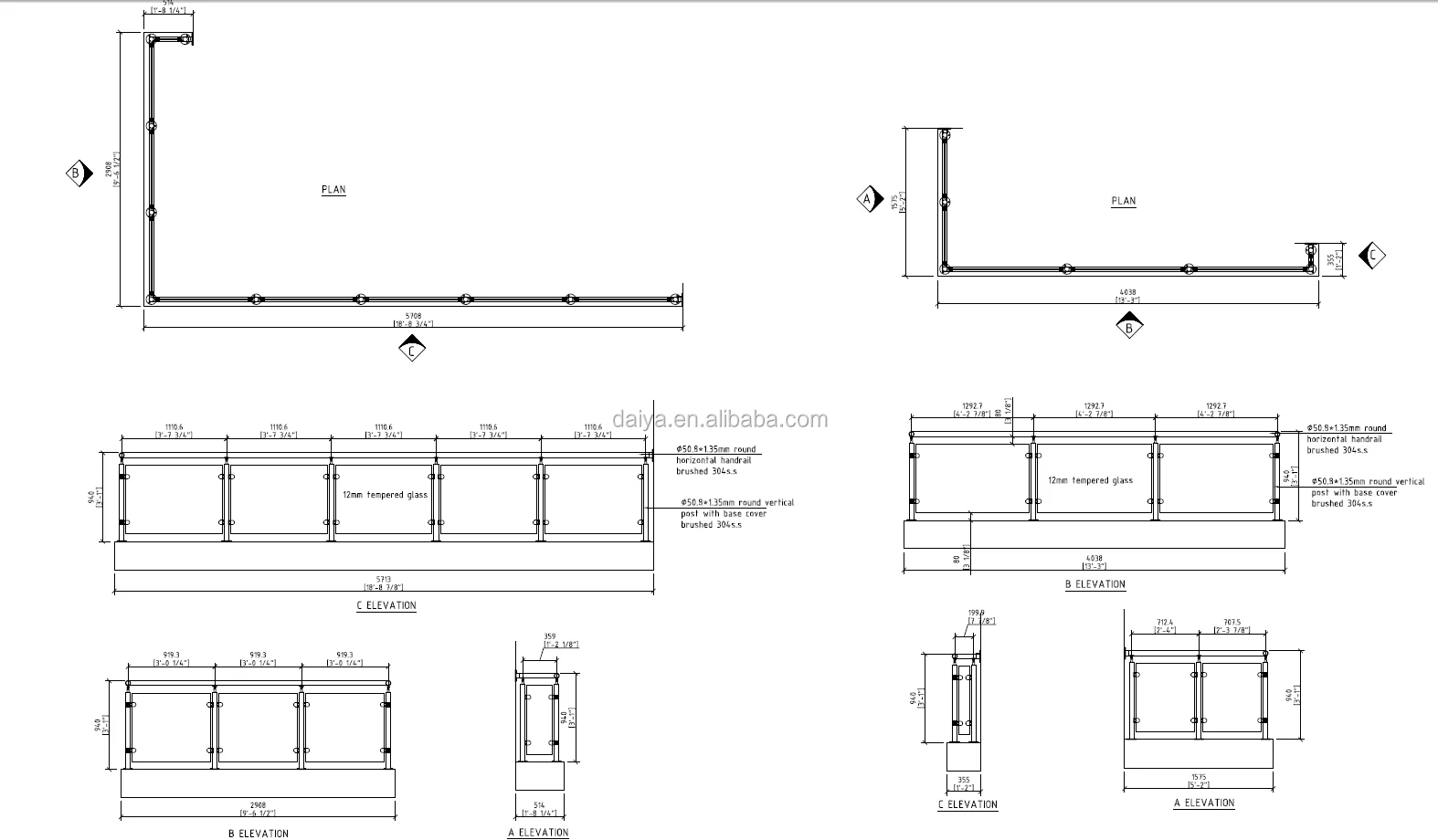 Stainless Steel Railing Grill With Strongeer Tempered Glass Balustrade ...