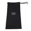 Custom 20x40cm single drawstring black 100% canvas dust pouch bags with heat transfer logo