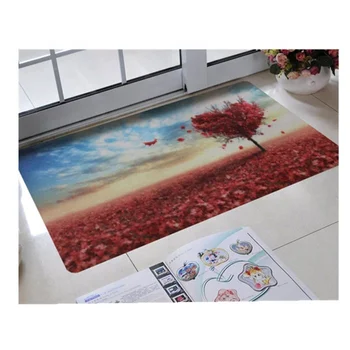 Wholesale Non Woven Polyester Tree Printed Indoor Floor Mats