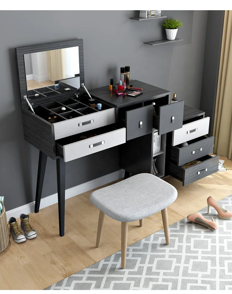 Nordic Style Creative Design Wooden Combinable Dressing Table Dresser