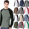 Cotton Polyester Plain Contrast Colors Basic Baseball Tee Shirts Wholesale