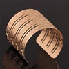 Kaimei Metal Wide Wristband Geometric Hollow Bangles Women Irregular Opening Bracelet Pattern Gold Cuff Bangle Accessories