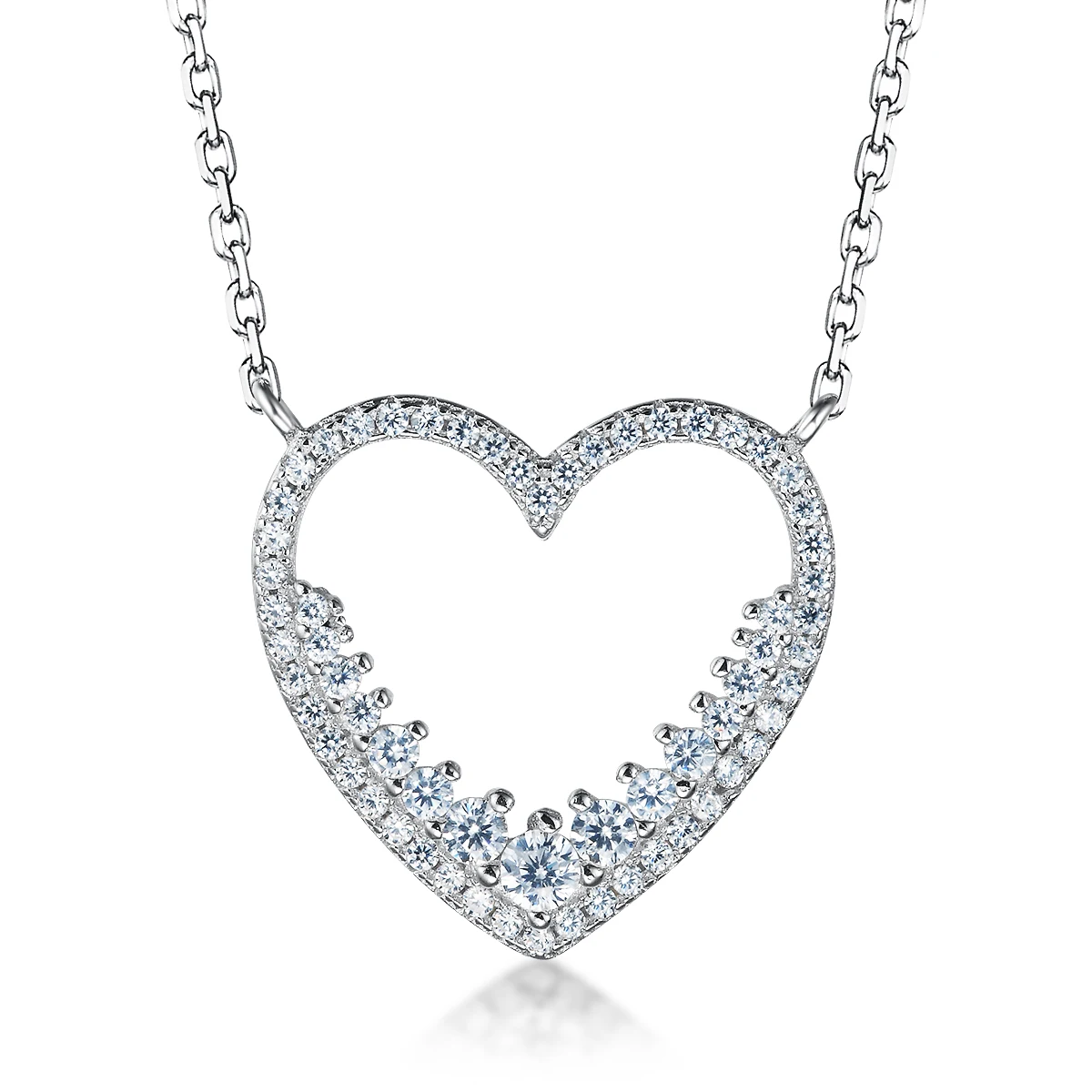Wholesales Silver Diamond Heart Pendant Necklace Buy Diamond Heart