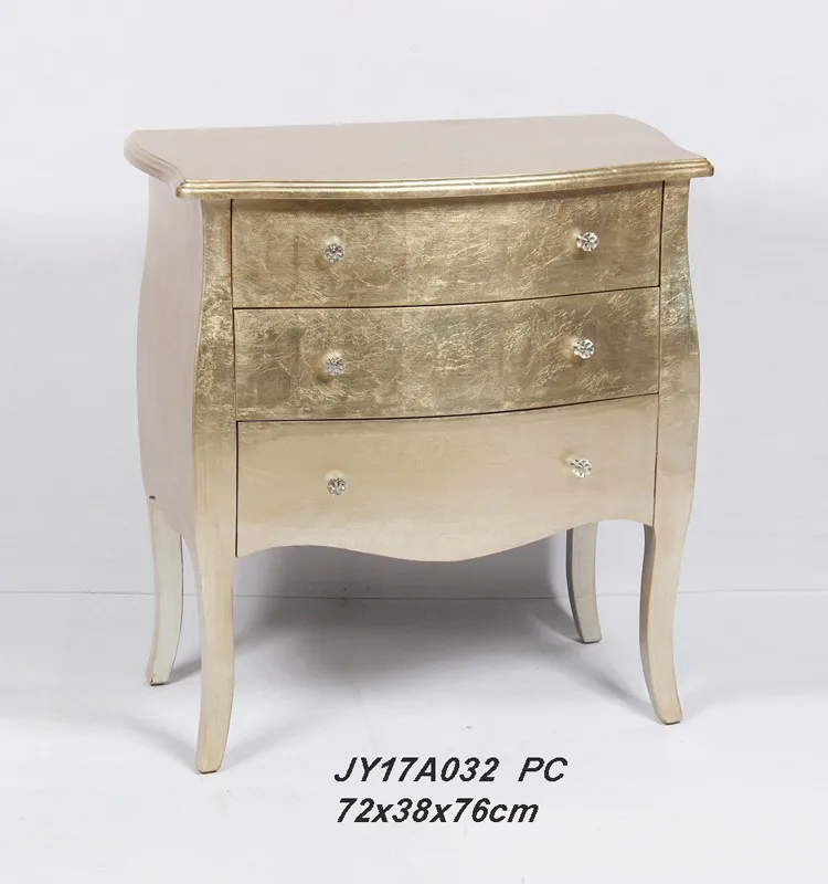 Vintage Furniture Five Draws Chest Wooden In Champaign Gold Foil Color Buy Decorative