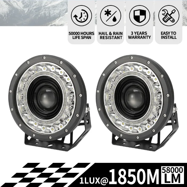 Australia Free Shipping Large Lens Ip68 12v 9 Inch Round Offroad Led Driving Lights In Australia