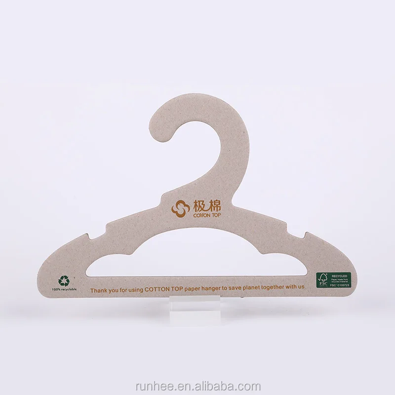 Recycled Paper Pants Hangers with Clips , Cardboard Clothes Hangers Customizable Size