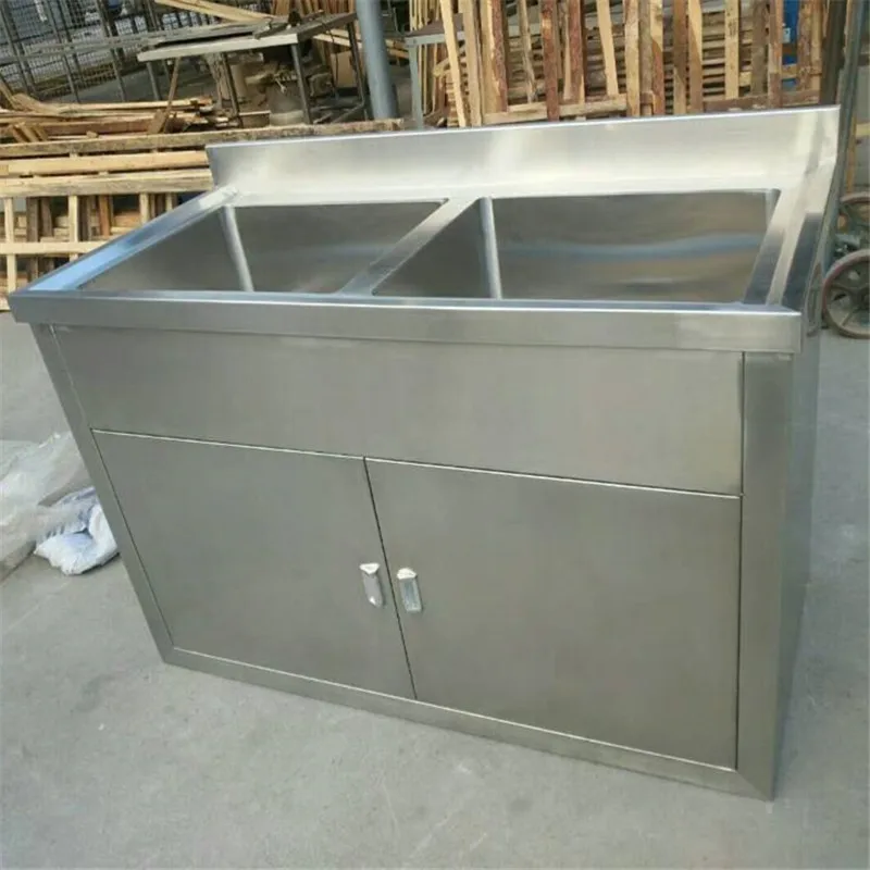 Product Detail Cheap Handmade Custom Stainless Steel Outdoor Kitchen Sink Cabinets With Double Bowls Djimart