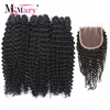 High Quality Bulk Buying 3 Bundles With Closure Virgin 100% Natural Indian Human Hair Price List Kinky Curly Hair