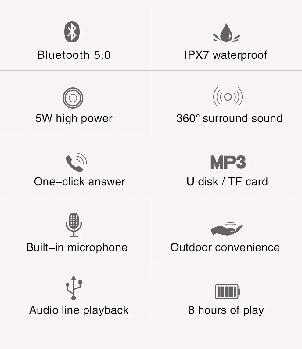 Portable Speaker Waterproof Bluetooth Speaker Outdoor Subwoofer Bass Wireless Speakers Loudspeaker - ANKUX.COM
