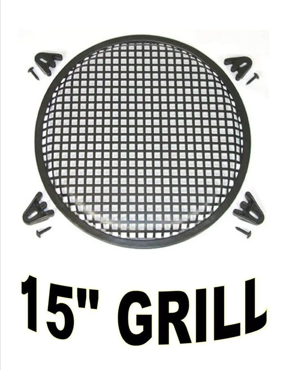 15" Round Waffle Style Woofer Subwoofer Speaker Grille Cover w/ 4 Clamps