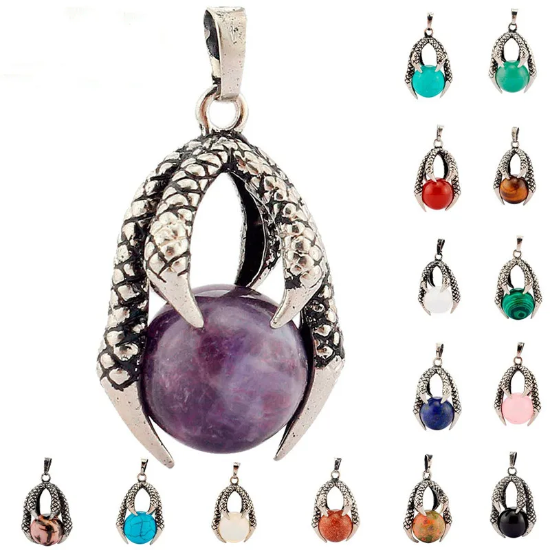 Fashion Multi Colour Semiprecious Gemstone Eagle Hawk Claw Stone