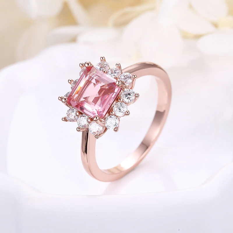 
Sevenajewelry SAR7336 Fashion designs women copper ring princess cut gemstone wedding rings 
