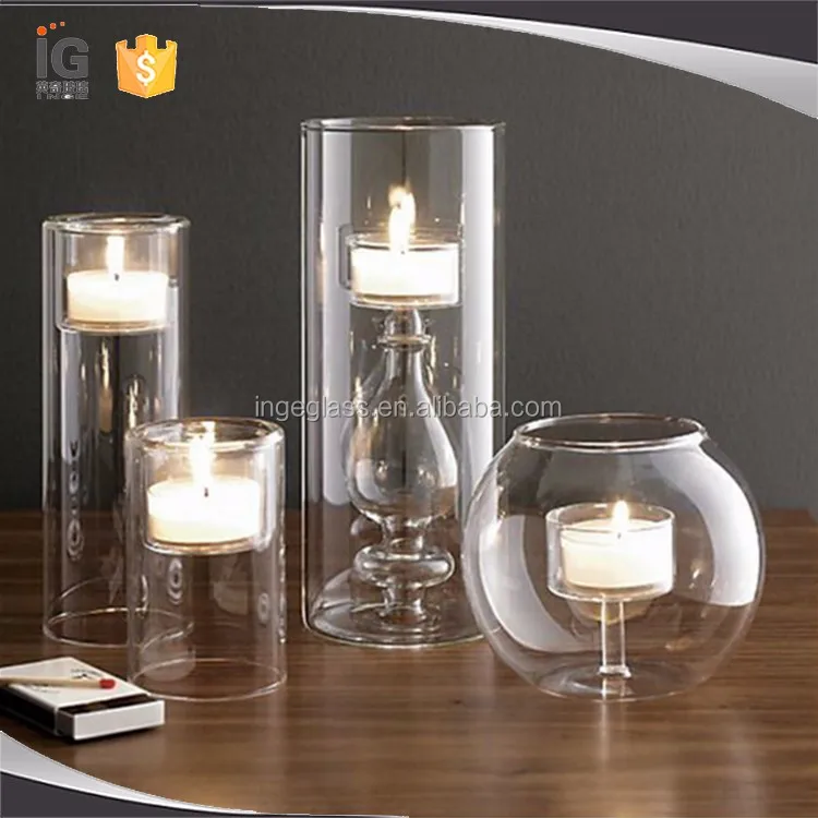 Double Wall Glass Hurricane Candle Holders Buy Double Wall Candle