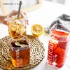 Glass Water Cup Square Juice Drinking Cup Glass Mug