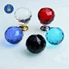 Colorful Crystal Glass Cabinet Knobs 30mm Faceted Ball Shape Pulls Handles