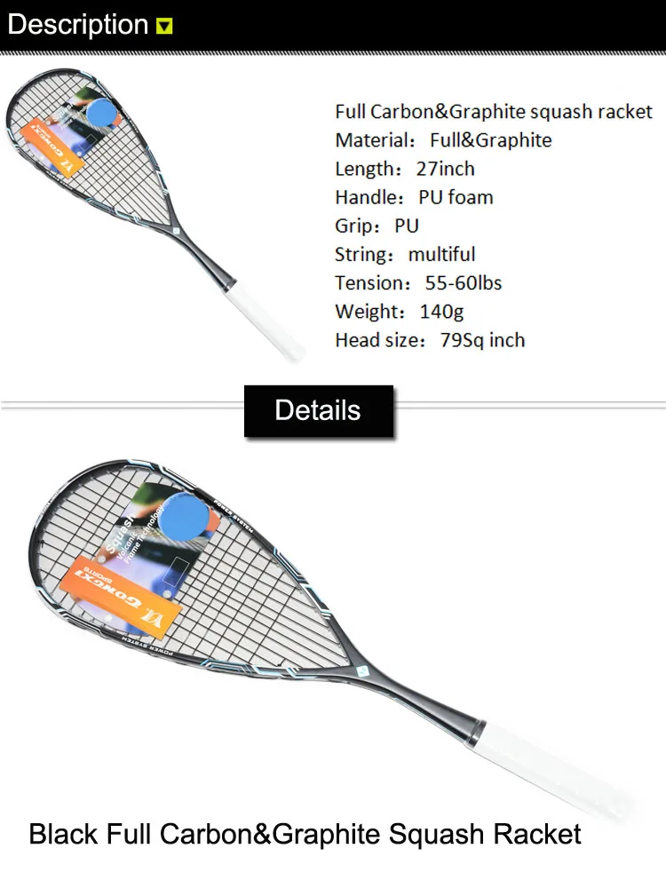 Full Carbon&graphite Squash Racket Indoor Sports Squash Rackets Buy Squash Rackets,Graphite