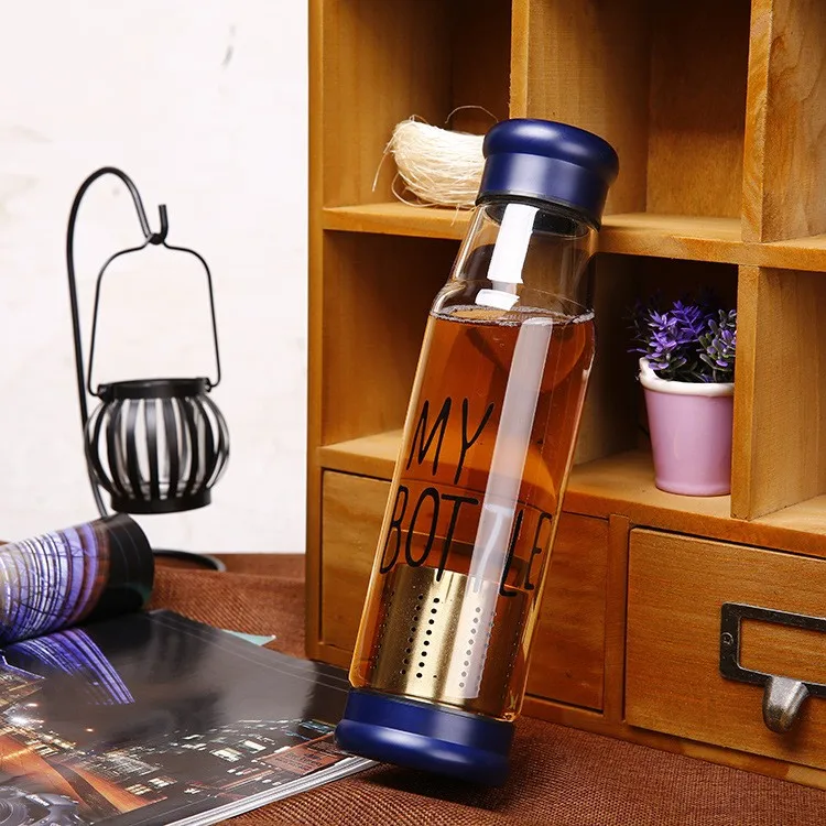 My Bottle Glass Water Bottle, Glass Drinking Bottle with Filter