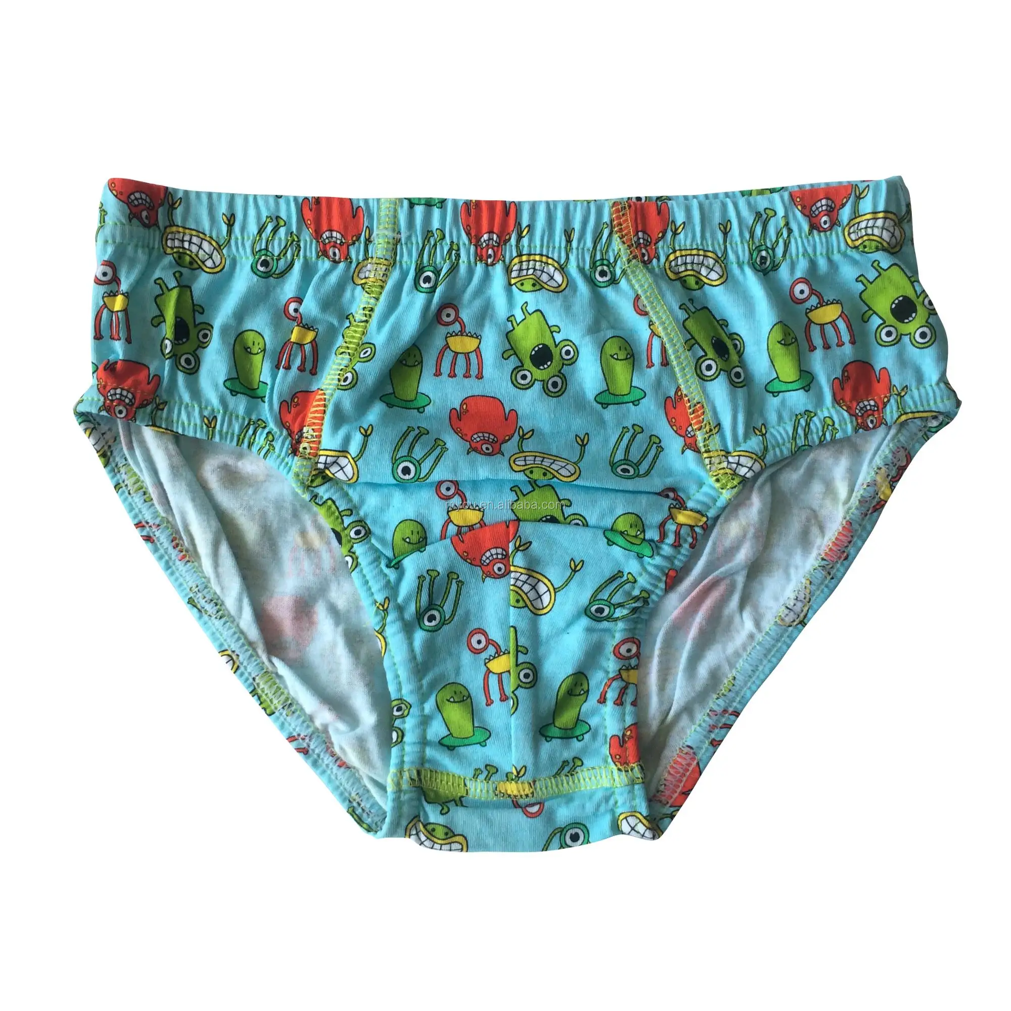 Full Cartoon Print Cotton Boys Briefs Boys Underwear With Elastic