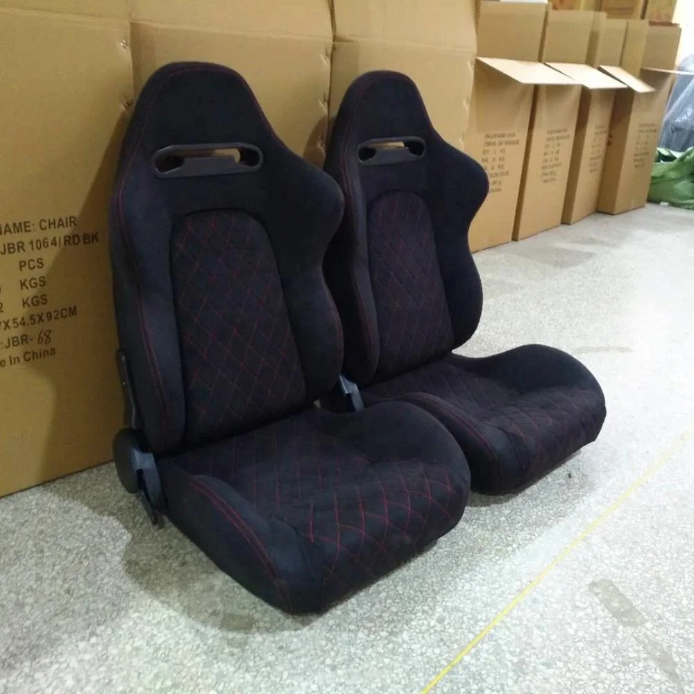 thumbnail interactive-video image 1 of 2x NRG Innovations Type-R Black Suede Reclinable Racing Seats With Brackets For Acura RSX DC5 (2002-2006) 1 of 6