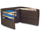 2019 PRE&Ccedil;O ESPECIAL Genuine bolsa de couro com o logotipo personalizado cart&atilde;o de identifica&ccedil;&atilde;o rfid moeda lona carteira DOS HOMENS