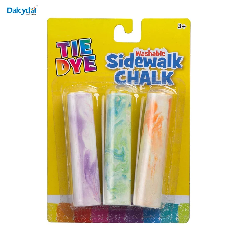 3 Count Multicolor Washable Tie Dye Sidewalk Chalk Marble Chalk ...