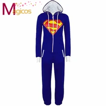 Adults All In One Onesies Pajamas Superman Pijamas Cosplay Party Costume Pyjamas Sleepwear for Men Women