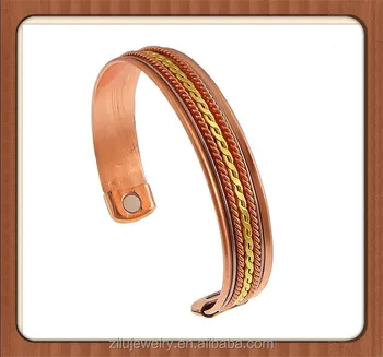 Whole Womens 2 Flat Wire Twisted Thin Magnetic Copper Bracelet Whole Womens 2 Flat Wire Twisted Thin Magnetic Copper Bracelet With Magnets Health Benefits Bangle