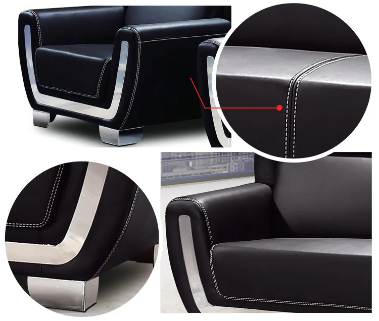 Office room black single seater sofa chairs