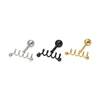 BL-19 Stainless Steel Punk Earring With Ball Hip Hop Surgical Steel Titanium Ball Earrings