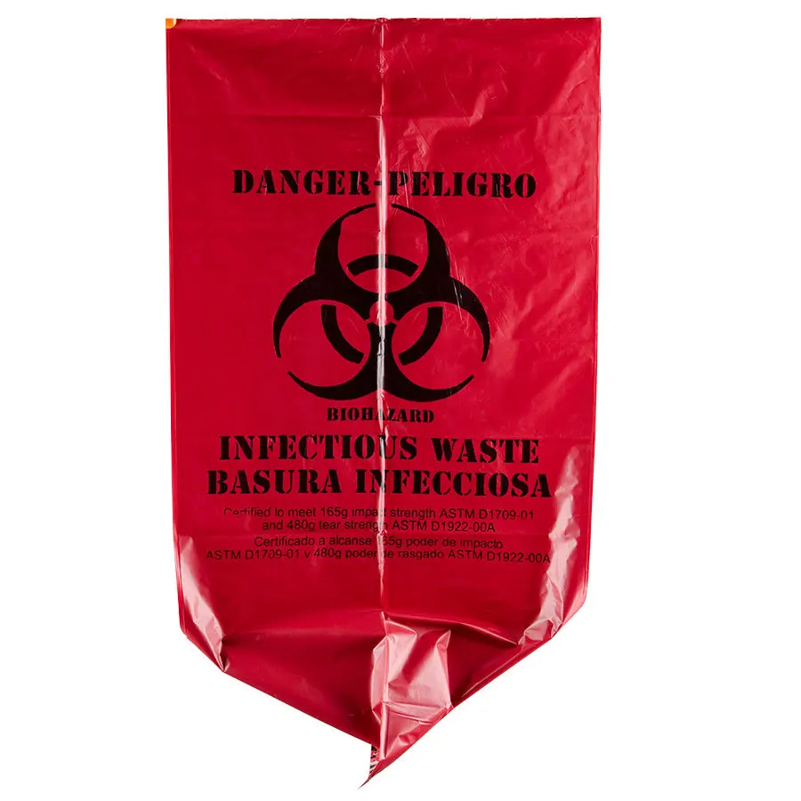 30x36 Inch 70microns Thickness 200pcs A Case Yellow Red Biohazard 30x36 Inch 70microns Thickness 200pcs A Case Yellow Red Biohazard Contaminated Waste
