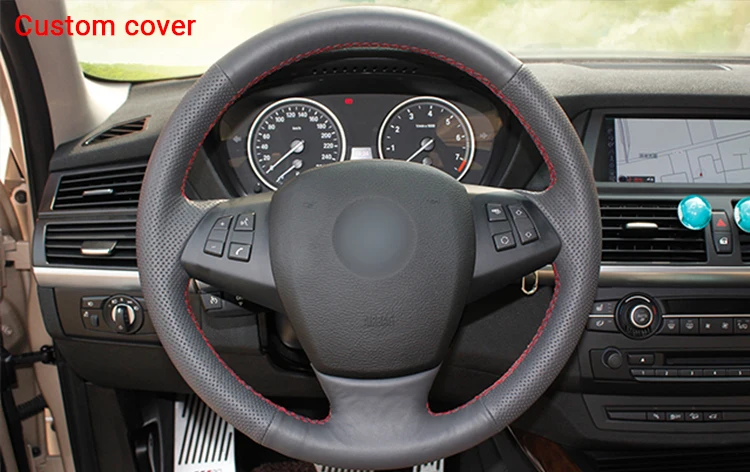 DIY PU Leather Steering Wheel Cover for BMW 7 Series E65 E66 E67 E68 2002-2008