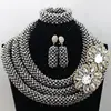 african beads Jewelry Sets Statement African Beads Crystal Necklace Earrings Bracelet Fine Rings for women