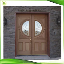 Индивидуальные Современные Овальный стеклянный тикового дерева дизайнер входные двери