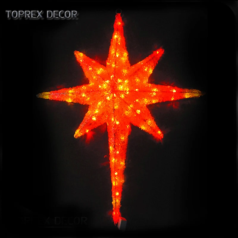 outdoor commercial holidays christmas decorations 3d acrylic led lighted moravian motif star