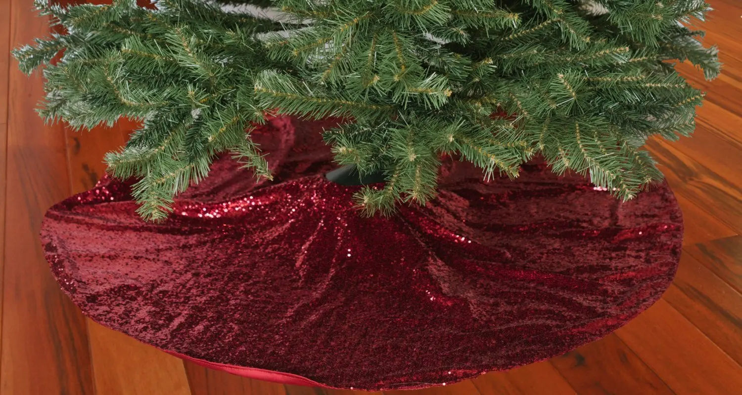 Christmas Tree Round Find Deals On Line Get Quotations Shinybeauty Christmas Tree Skirt Red 48inch Round Sparkly Sequin