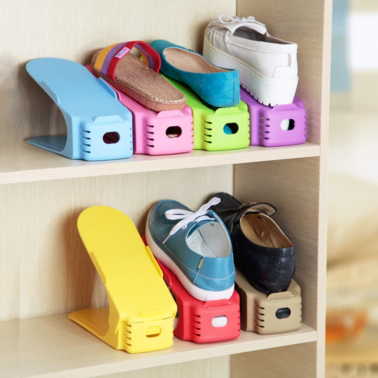 Amazon Top Seller 2019 Home Accessories Plastic Colors Double Layer Adjustable Shoe Slots Organizer Holder Closet Space Saver .jpg.jpg