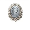 Fashion Jewelry Antique Gold /Silver Plating Vintage Rhinestone Cameo Female Brooch /Pins For Women Christmas Gift