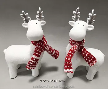 white ceramic reindeer figurine