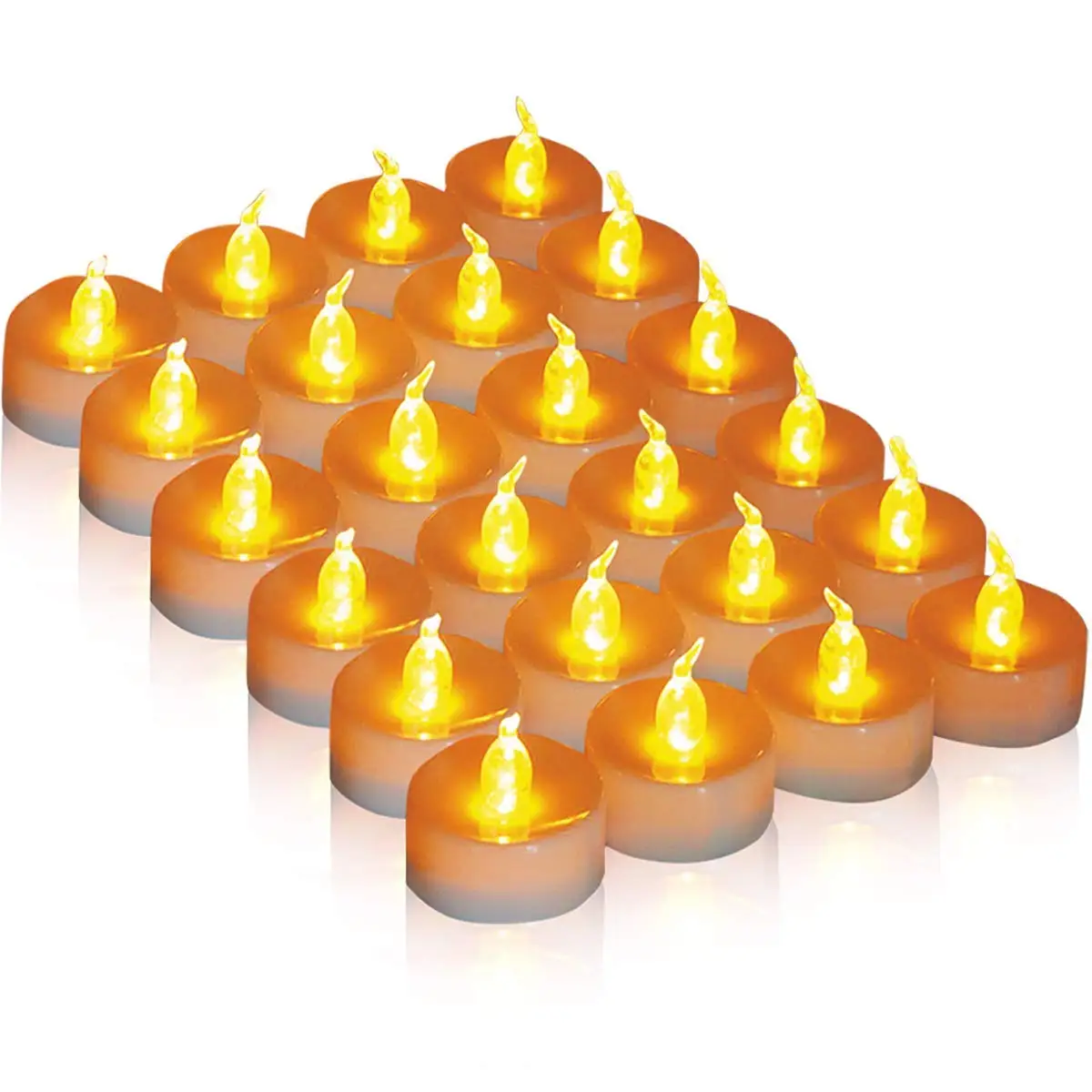 BlueDot Trading LED Battery Operated Rechargeable Tea Lights 12-Pack Rechargeable tea lights 12 pack Amber