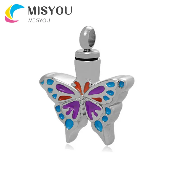 Elegant Butterfly Keepsake Cremation Jewelry Urn Necklace For Ashes