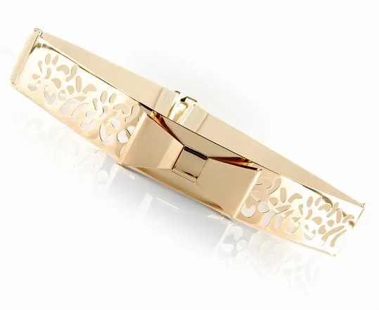 Hot Sale Fashion Gold Metal Stretch Waist Belt For Lady Dress