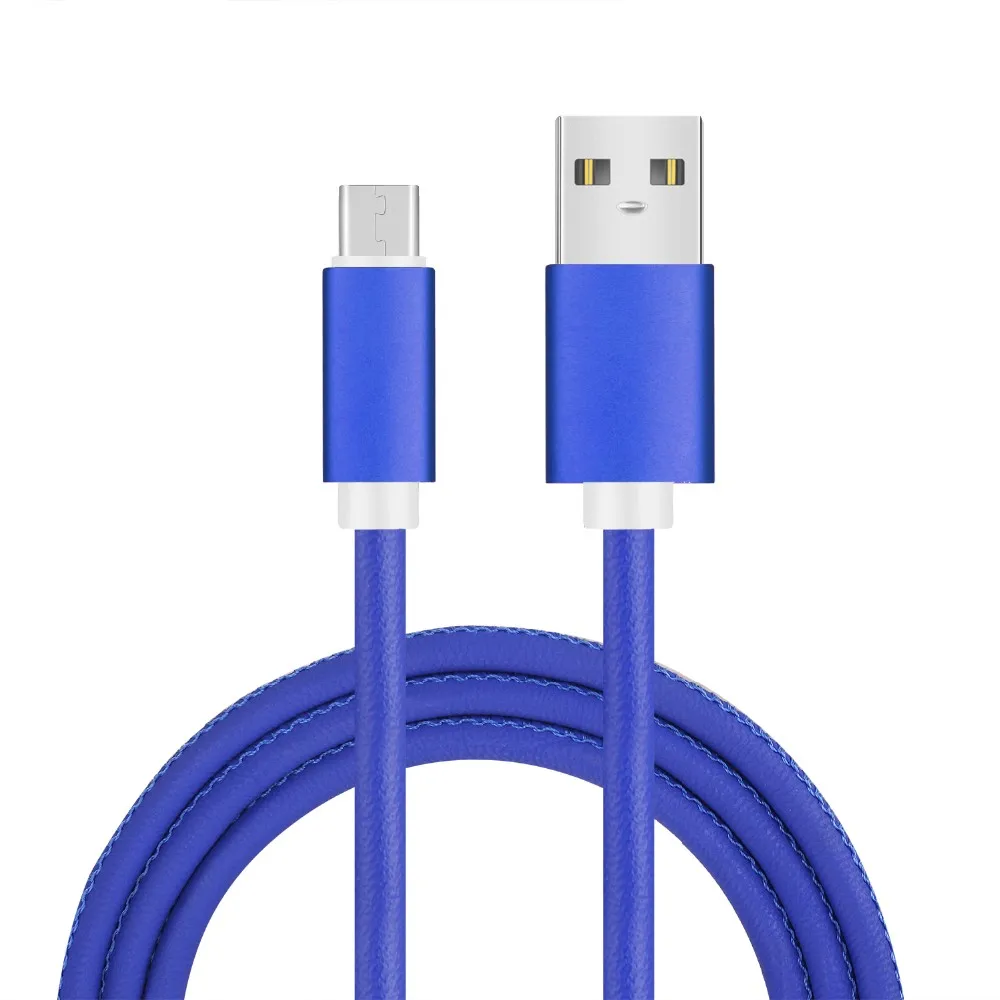 China Manufacturer 2.4A Fast Charge USB Cord Line 1M/3Ft PU leather Micro USB Data Sync Charging Cable For Android Smart Phone - ANKUX.COM