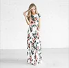 Ecoparty Evening Party Fashion Cute Summer Women Slim O-Neck Floral Print Pocket A-Line Ankle-Length Loose Women Dress Elegant