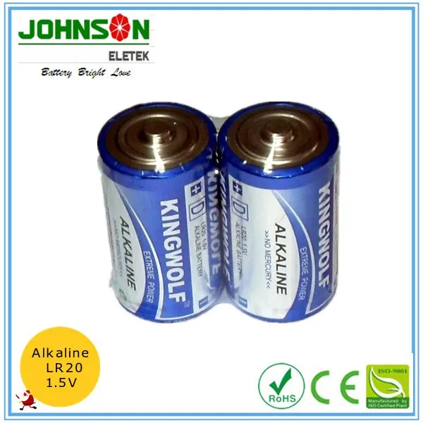 Lr20 D Size Am1 1.5v Alkaline Dry Batteries/2 Pcs Card Metal Jacket Dry