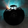 Vinyl Record Wall Clock Backlit Wall Clock Creative Forest Fox Clock Table Led Lights