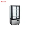 78L Small Commercial Stainless Steel Cooler Flat Glass Door Cake Display Showcase
