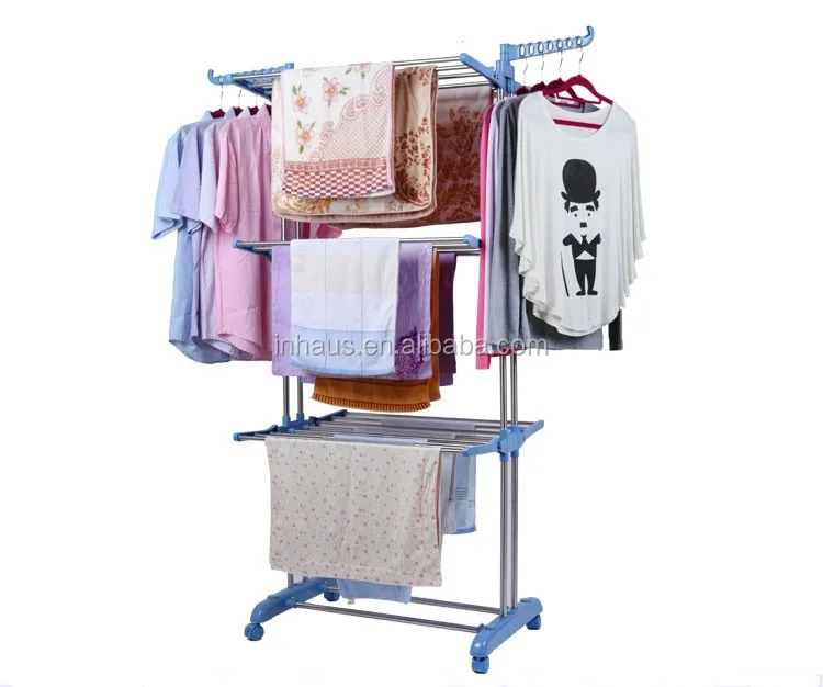 Indoor And Outdoor Folding Collapsible Clothes Drying Rack For Laundry Hanging 