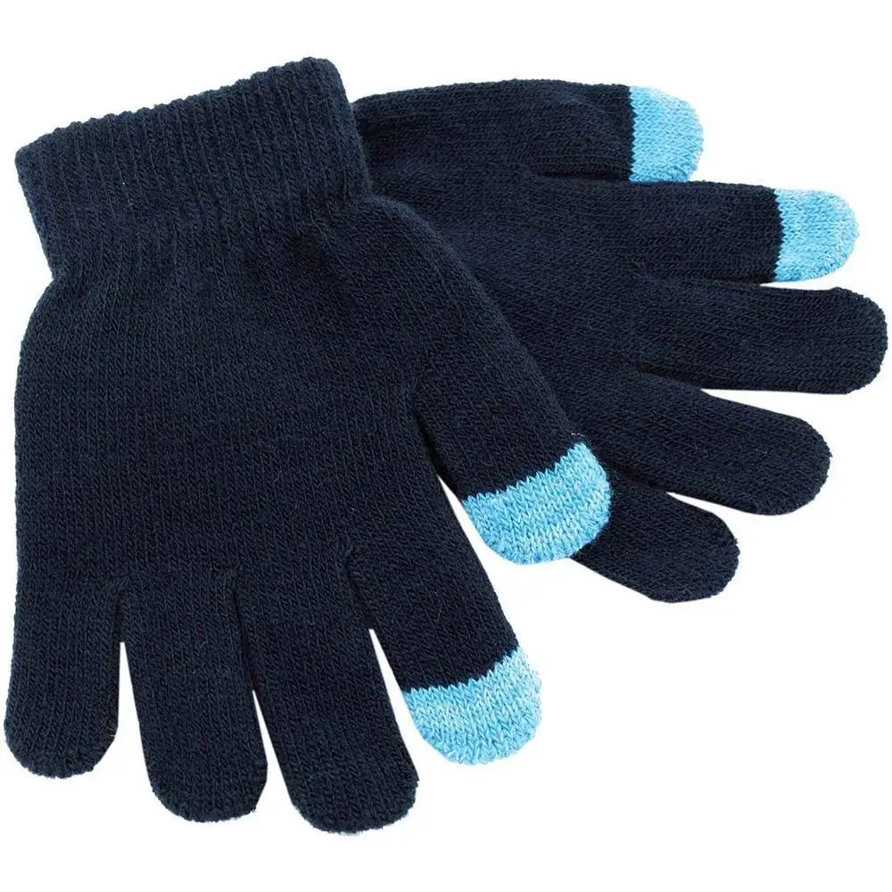 Girls OMG Black Stretch Knit Emoji Gloves Children/’s Magic Gloves for Winter