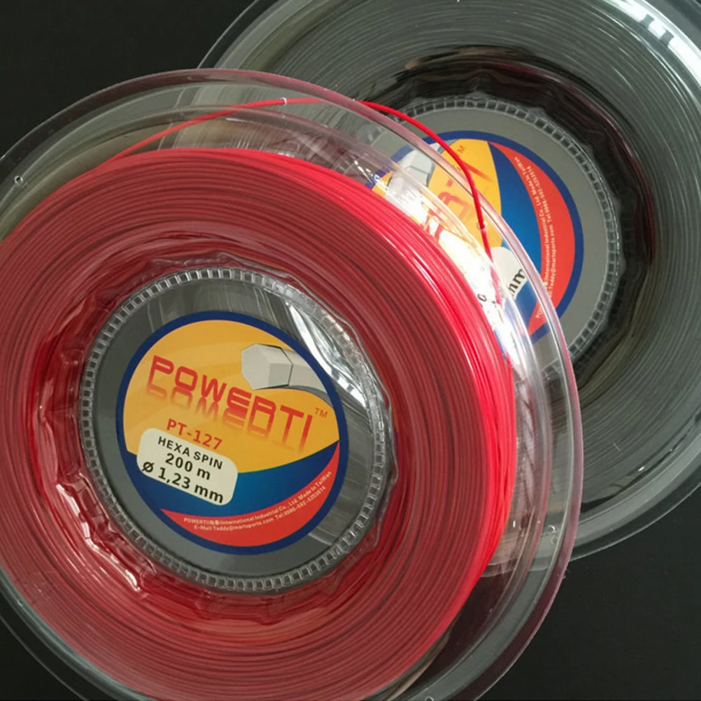 200m Logo Customized Hexagon Hexa Spin Polyester 1.23mm Tennis String